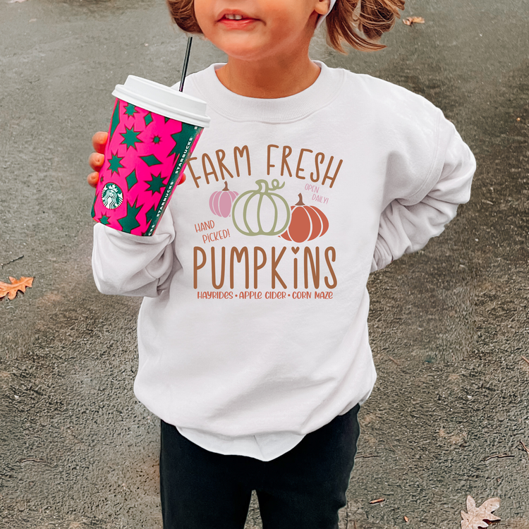 Farm Fresh Pumpkins Kids Sweatshirt