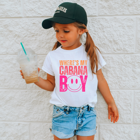 Wheres My Cabana Boy Kids Summer Graphic Tee