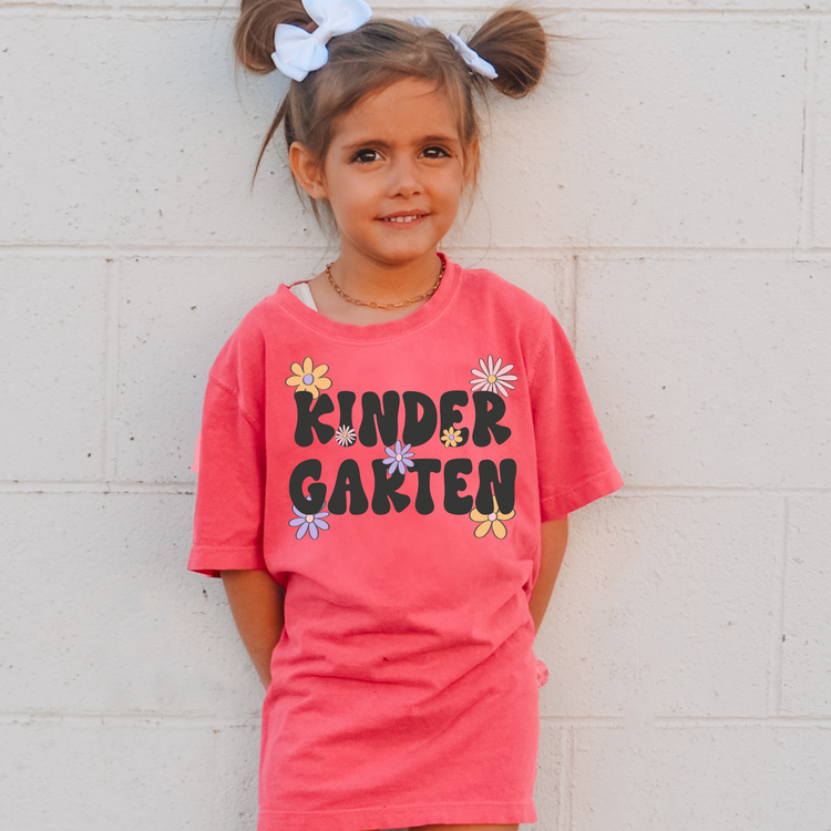 Floral Kindergarten Comfort Colors Youth Graphic Tee