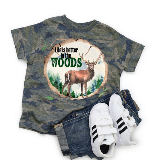 Kids Life Is Better In The Woods Graphic Tee