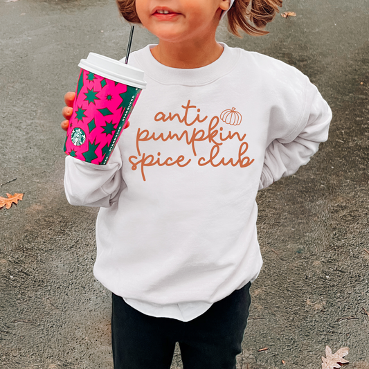 Anti Pumpkin Spice Club Kids Sweatshirt