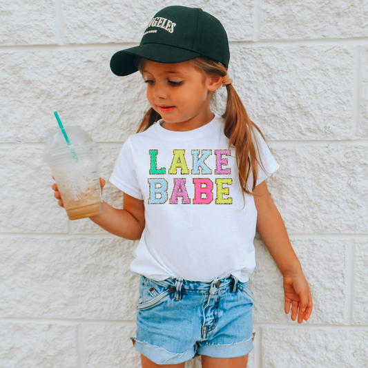 Lake Babe Faux Patches Kid Summer Graphic Tee