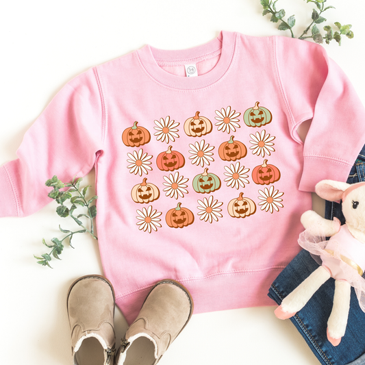 Pumpkin Daisy Kids Sweatshirt