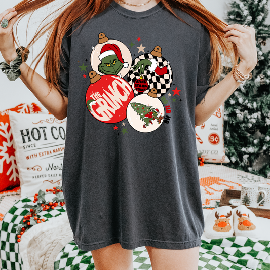 Christmas Ornament Variation Comfort Colors Graphic Tee