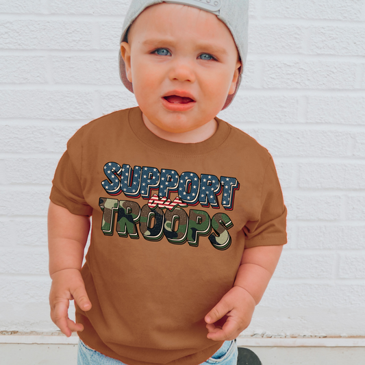 Support Our Troops Kids Political Graphic Tee