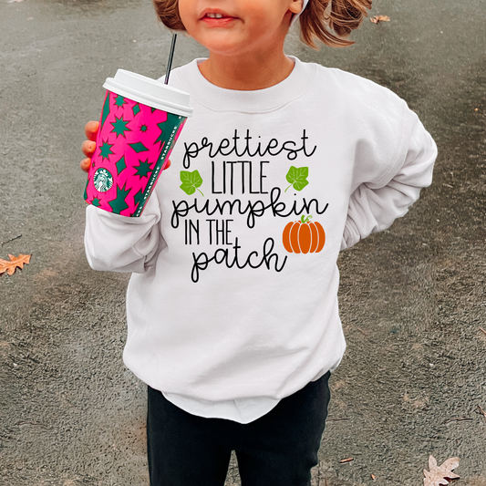 Prettiest Little Pumpkin In The Patch Kids Sweatshirt