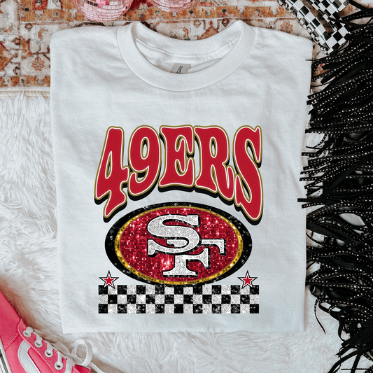 Faux Glitter 49ers Graphic Tee