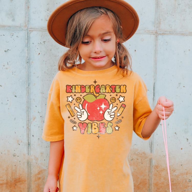 Kindergarten Vibes Comfort Colors Youth Graphic Tee