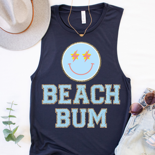 Beach Bum Smiley Summer Tank Top