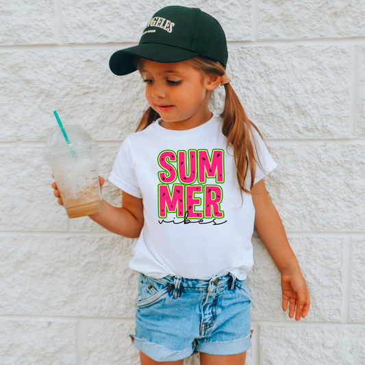 Summer Vibes Watermelon Kids Summer Graphic Tee