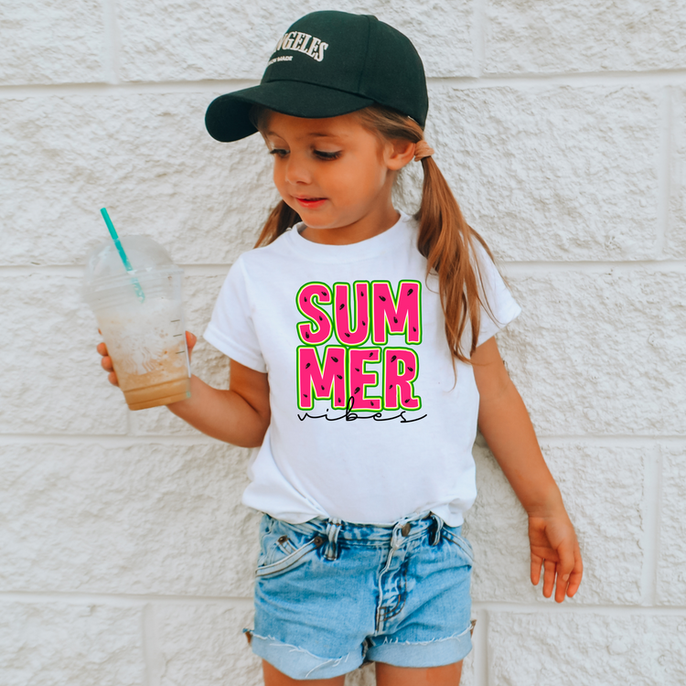 Summer Vibes Watermelon Kids Summer Graphic Tee