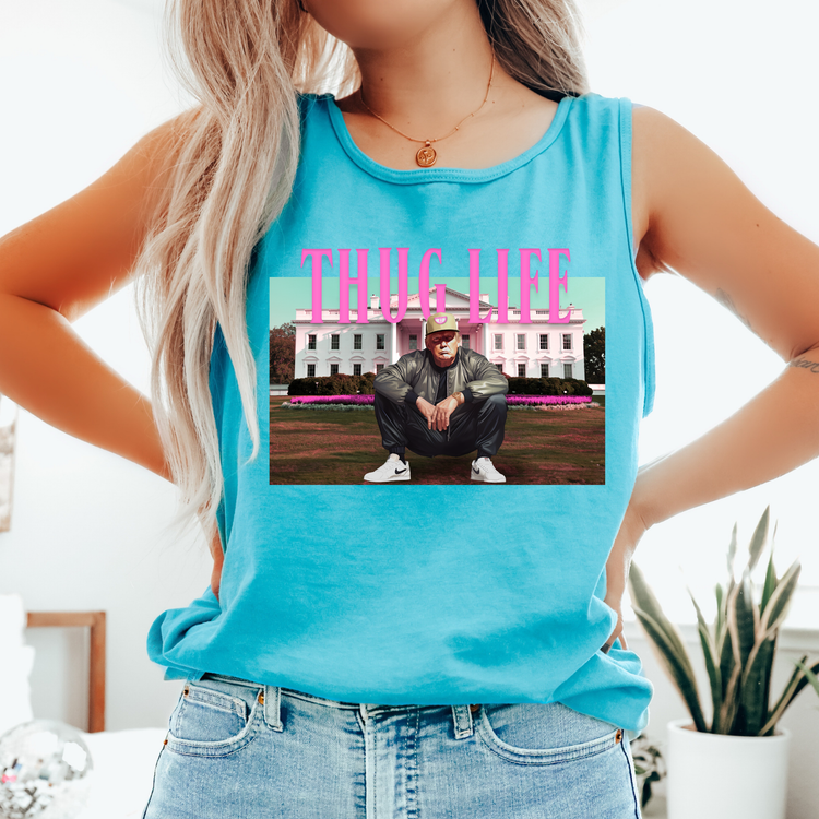 Thug Life Pink Comfort Colors Tank Top