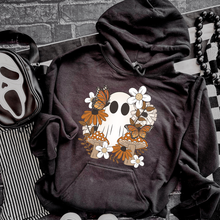 Ghost Floral Halloween Hoodie