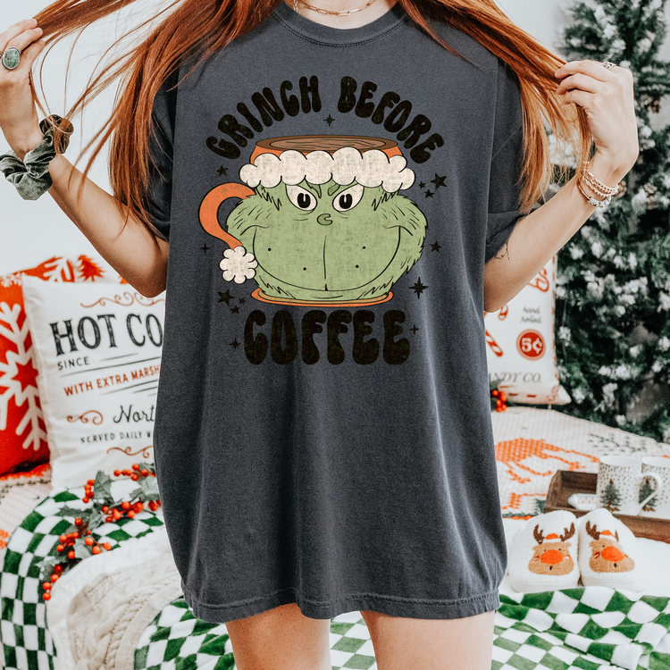 Before Coffee Comfort Colors Graphic Tee