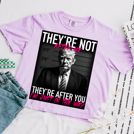 They're Not After Me Pink  Comfort Colors Graphic Tee