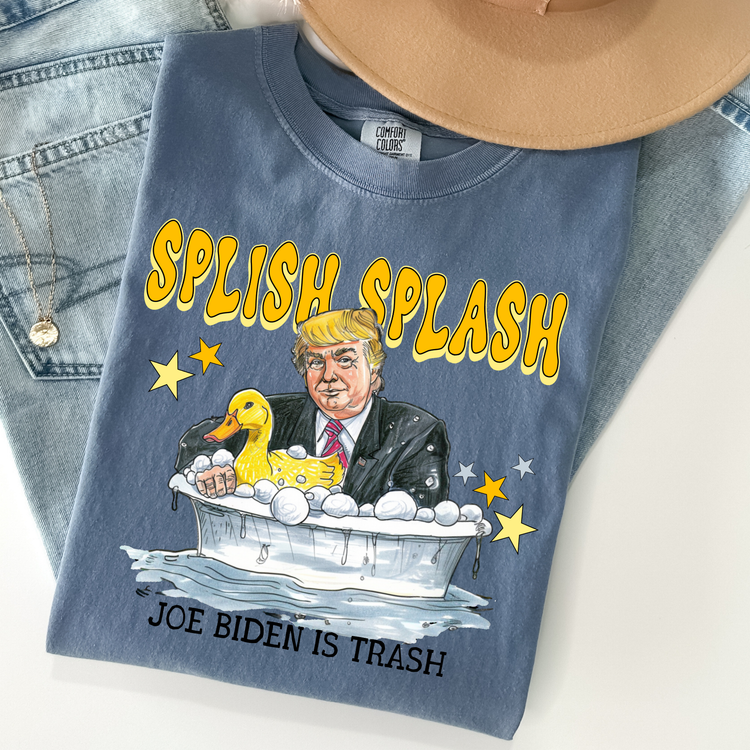 Splish Splash Biden Is Trash Comfort Colors Graphic Tee