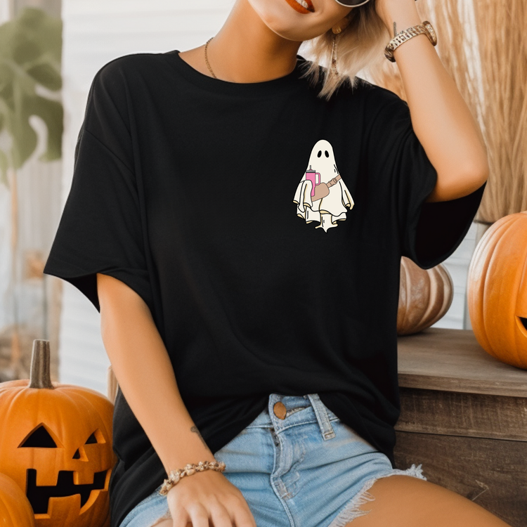 Ghost Pocket Design Adult Graphic Tee