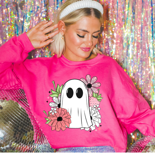 Floral Ghost Halloween Sweatshirt