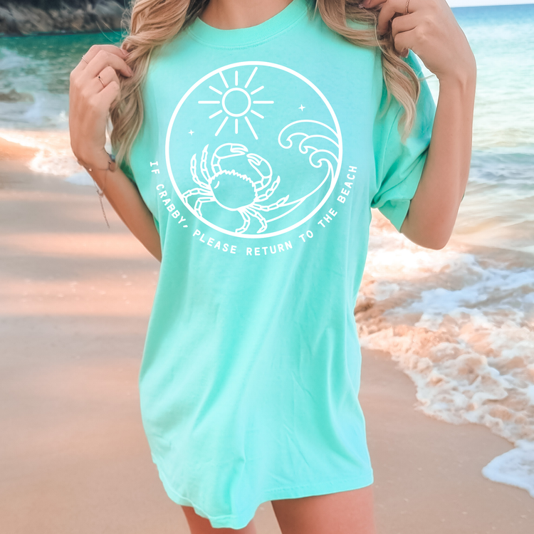 If Crabby Return To Beach Summer Comfort Colors Graphic Tee