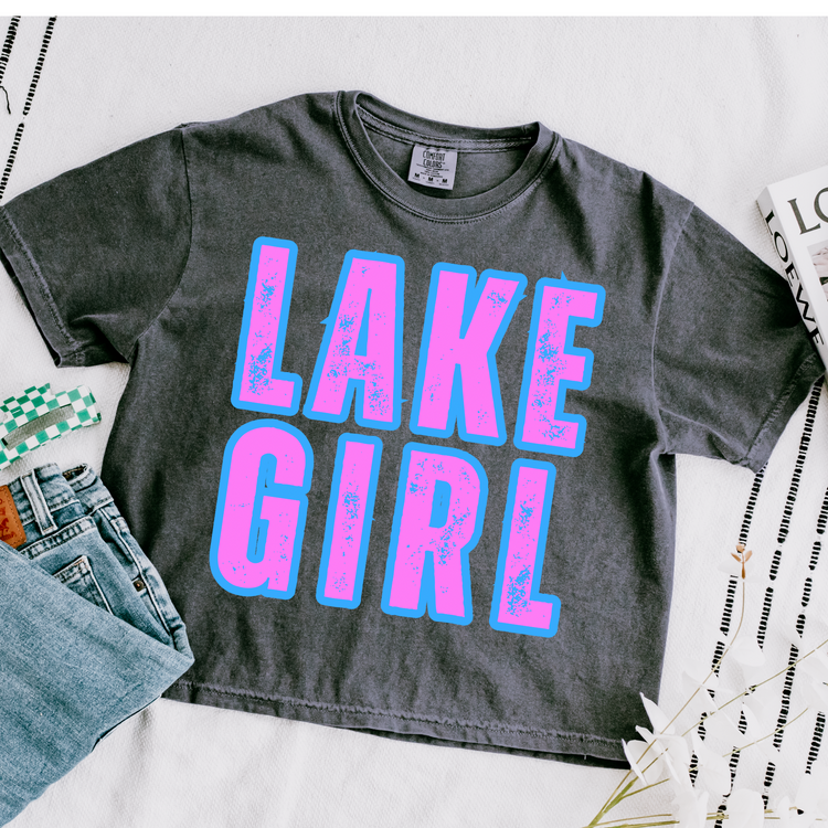 Lake Girl Cropped Comfort Colors Graphic Tee