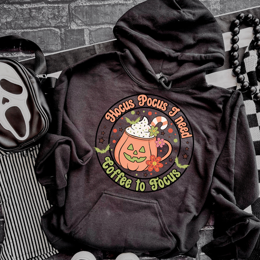 Hocus Pocus I need Coffee To Focus Halloween Hoodie