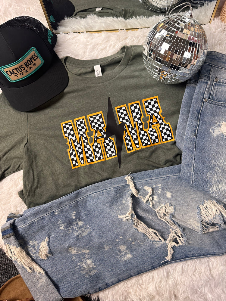 Checkered Mama Tee