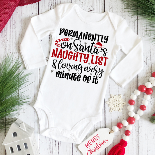 On Santas Naughty List Christmas Onesie