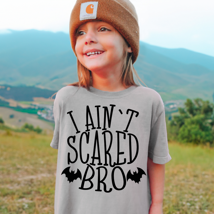 I Aint Scared Bro Comfort Colors Youth Halloween Graphic Tee