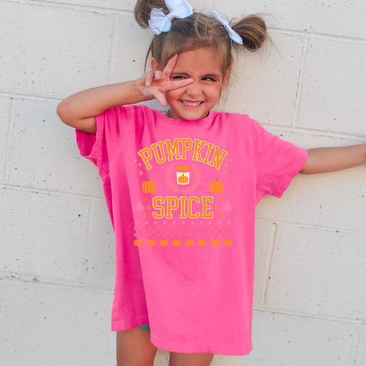 Pumpkin Spice Comfort Colors Youth Fall Graphic Tee