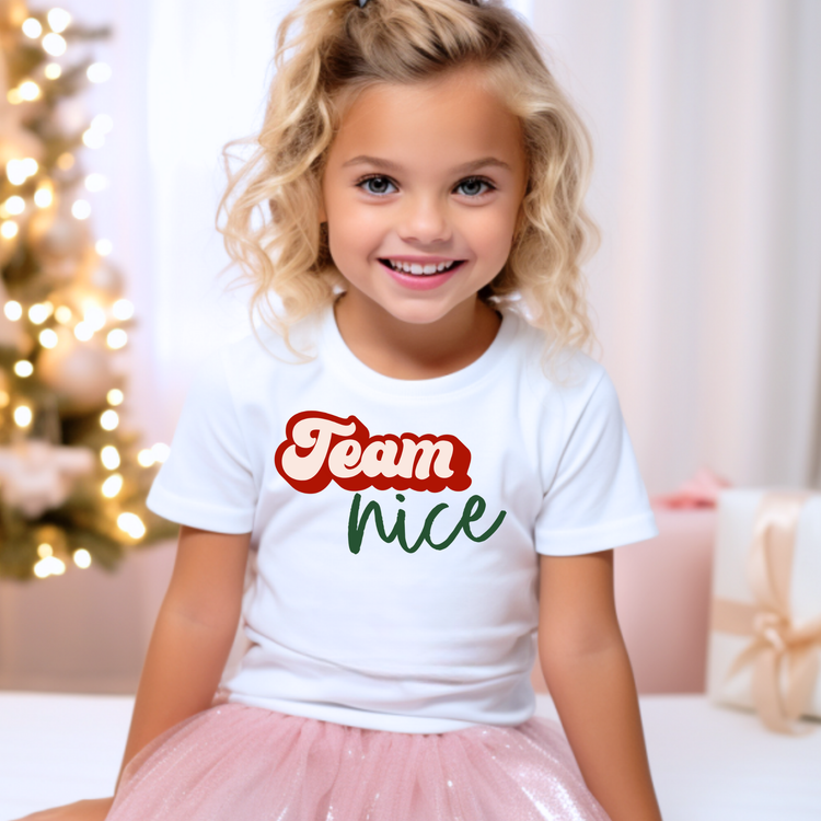 Team Nice Christmas Kids Graphic Tee