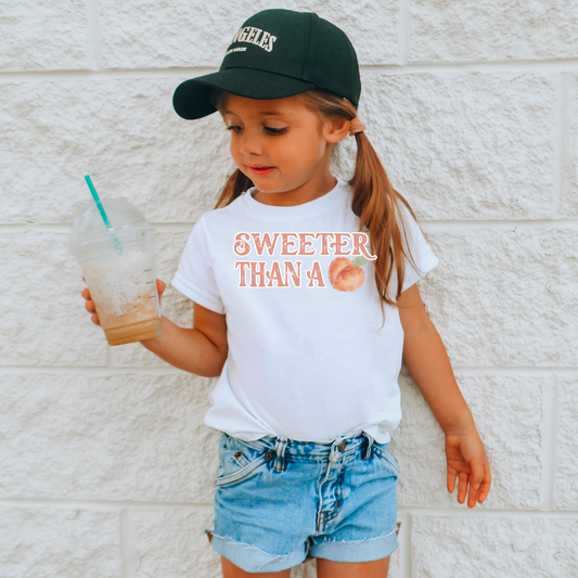 Sweeter Than A Peach Kids Summer Graphic Tee