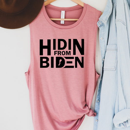 Hidin From Biden Political Tank Top