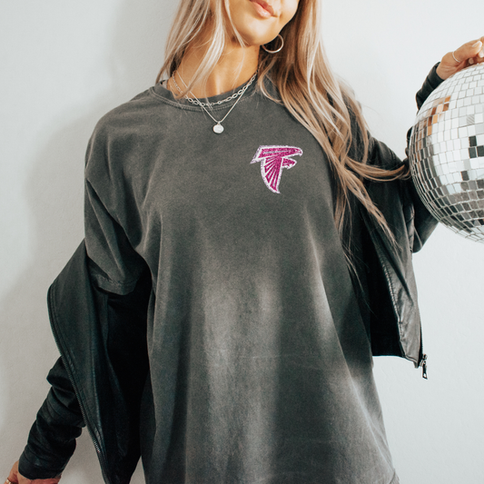 Atlanta Glitter Football Comfort Colors Graphic Tee