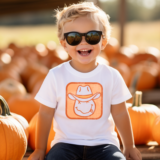 Pumpkin Cowboy Fall Kids Graphic Tee