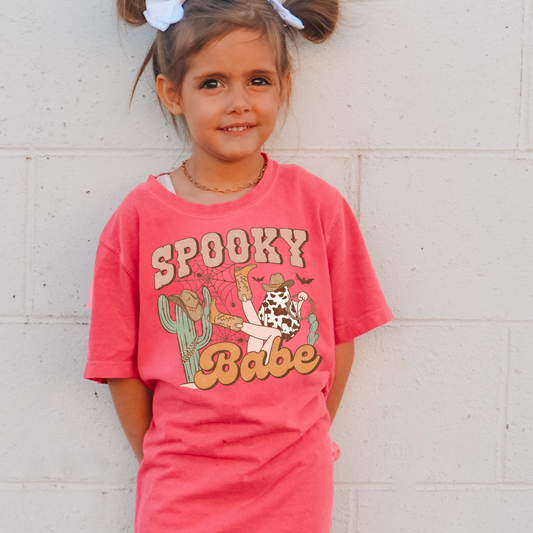 Spooky Babe Comfort Colors Youth Halloween Graphic Tee