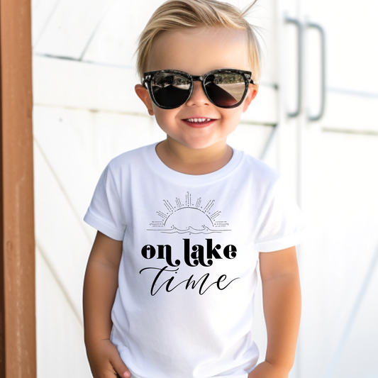 On lake Time Kids Summer Graphic Tee