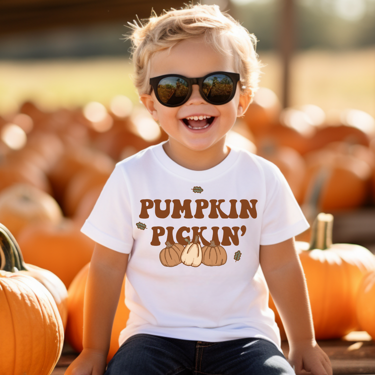 Pumpkin Pickin' Fall Kids Graphic Tee