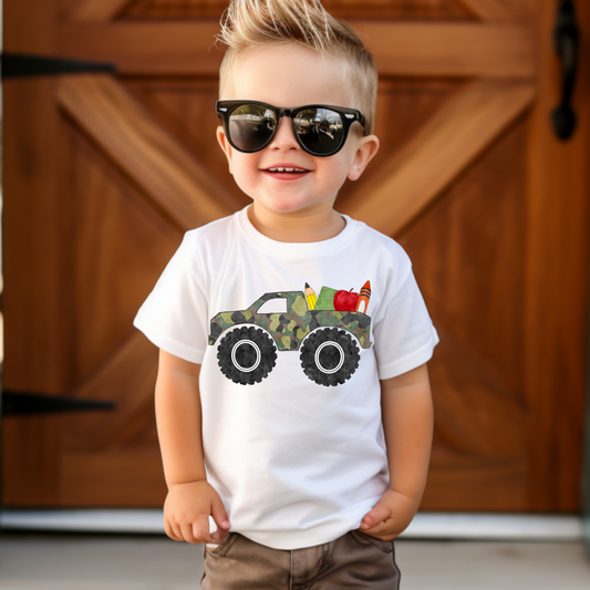 Monster truck School Kids Graphic Tee