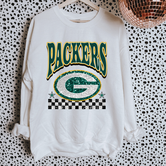 Faux Glitter Packers Sweatshirt