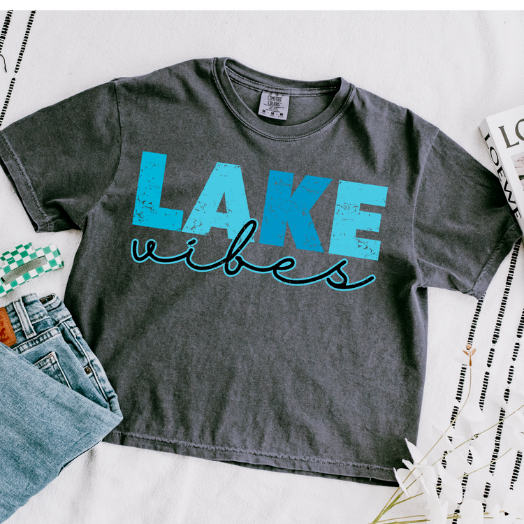 Lake Vibes Cropped Comfort Colors Graphic Tee