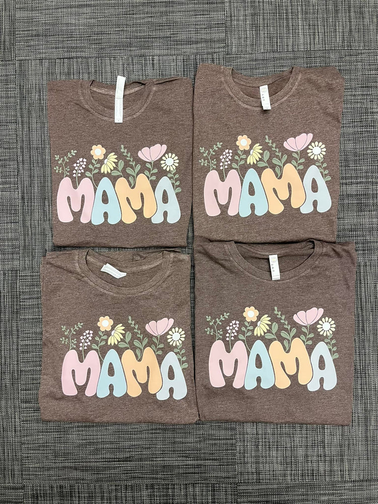 Retro Floral Mama Muted Graphic Tee