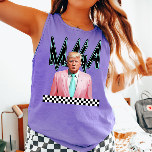 Maga Checkered Comfort Colors Tank Top