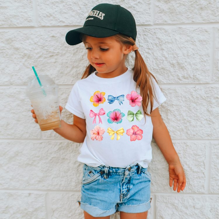 Bows, Floral  Kid Summer Graphic Tee