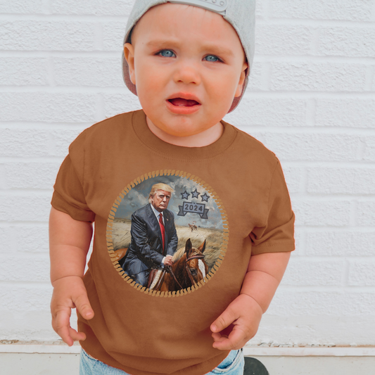 Western Trump 2024 Kids Political Graphic Tee