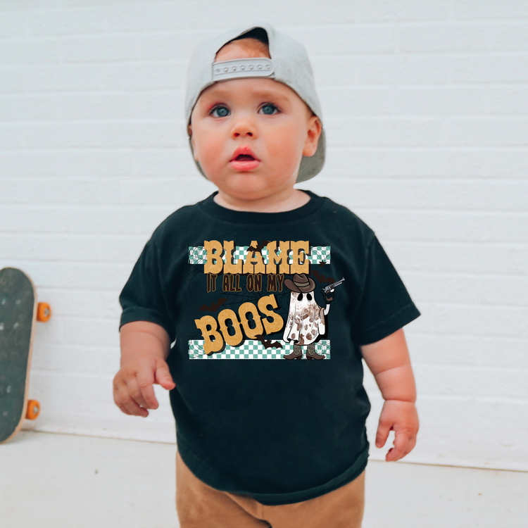 Blame It On My Boos Halloween Kids Graphic Tee