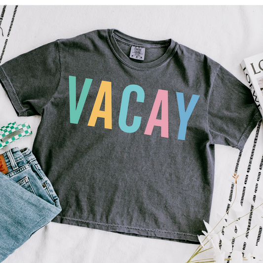 Vacay Cropped Comfort Colors Graphic Tee