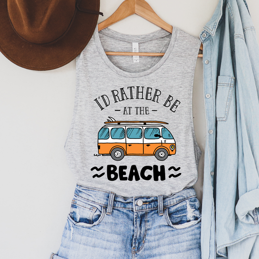 I'd Rather Be at The Beach Summer Tank Top