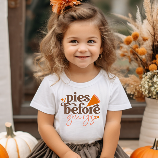 Pies Before Guys Fall Kids Graphic Tee