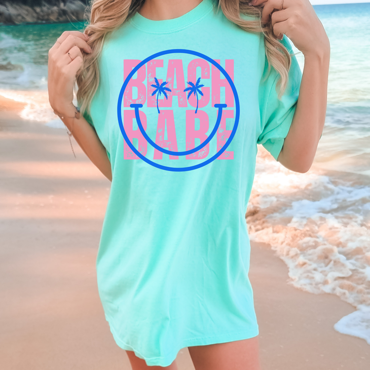 Beach Babe Smiley Summer Comfort Colors Graphic Tee