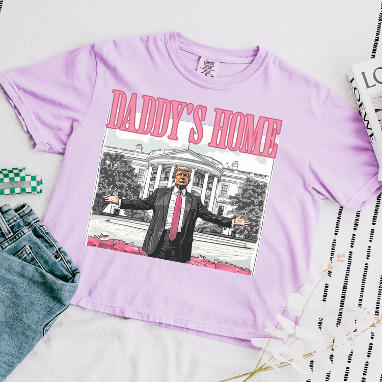 Daddys Home Pink Comfort Colors Graphic Tee